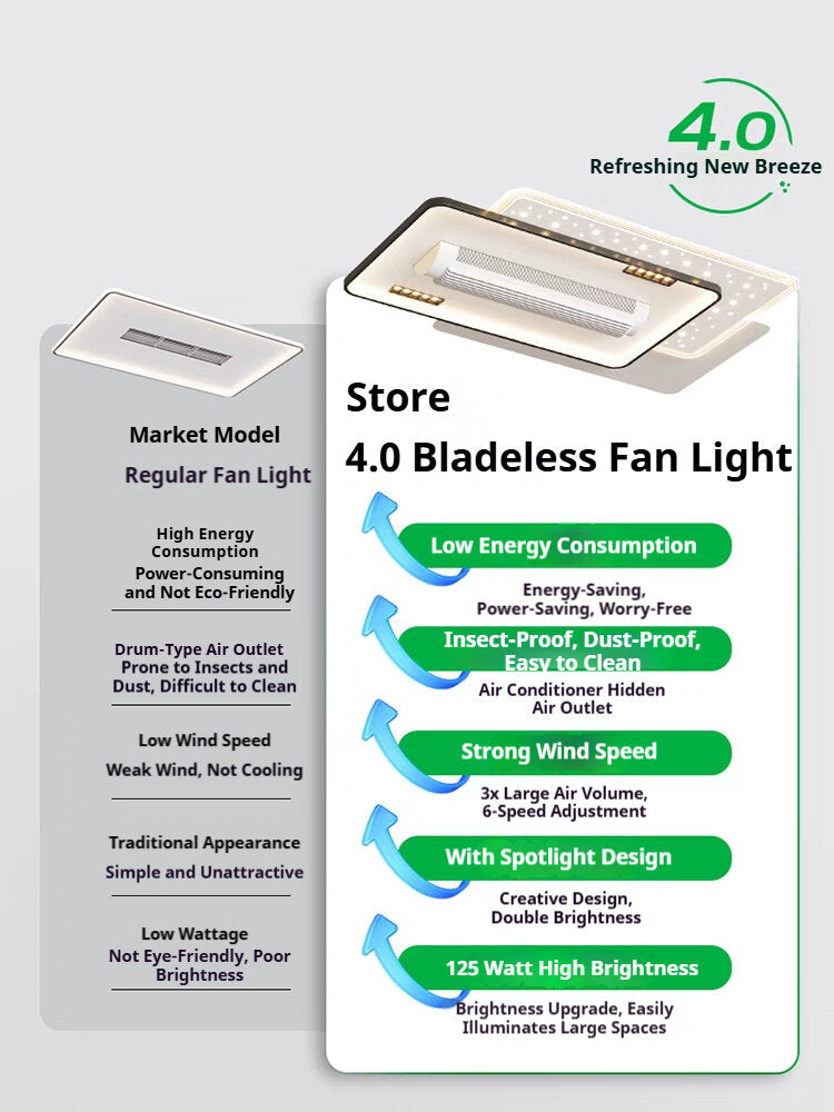 🔥Almost sold out⚡Intelligent bladeless fan chandelier-In-home installation